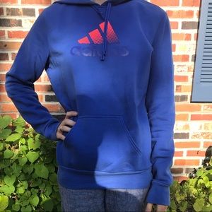 Adidas blue hoodie (size Medium)